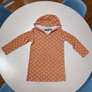 Land's End girls' terry hooded swim cover, size S (6-7)